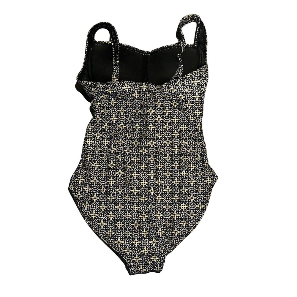 Niptuck Swim Women's One-Piece Swimsuit Black Gold Print Multi Fit Cup Size 6 - Picture 2 of 4